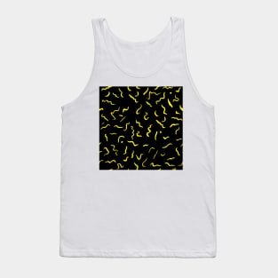 Artistic Squiggle Colorful Print Pattern Yellow Tank Top